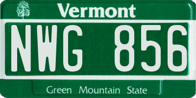VT license plate NWG856