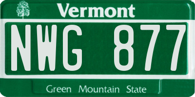 VT license plate NWG877