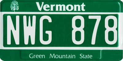 VT license plate NWG878