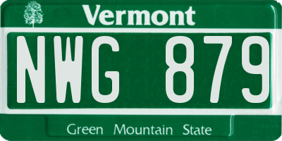 VT license plate NWG879