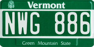 VT license plate NWG886