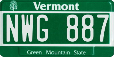 VT license plate NWG887