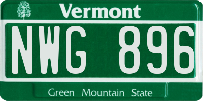VT license plate NWG896