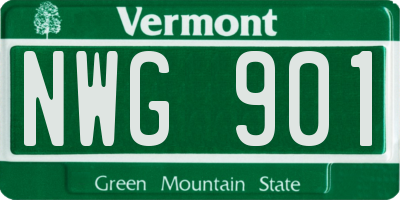 VT license plate NWG901