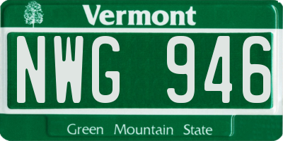 VT license plate NWG946