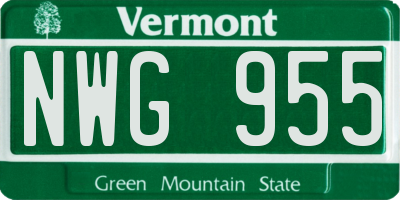 VT license plate NWG955