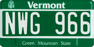 VT license plate NWG966
