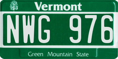 VT license plate NWG976