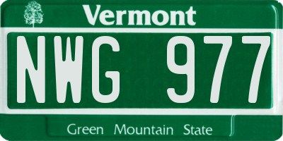 VT license plate NWG977