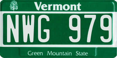 VT license plate NWG979