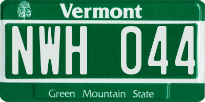 VT license plate NWH044