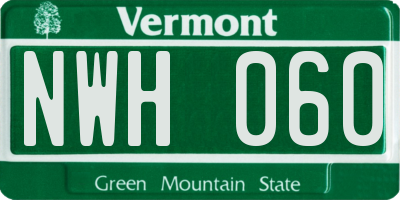 VT license plate NWH060