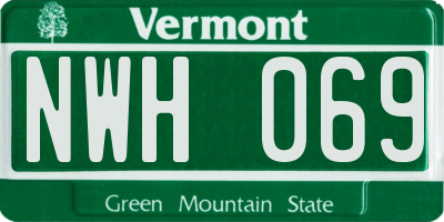 VT license plate NWH069