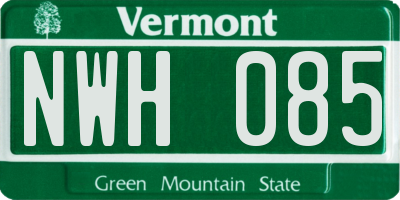 VT license plate NWH085