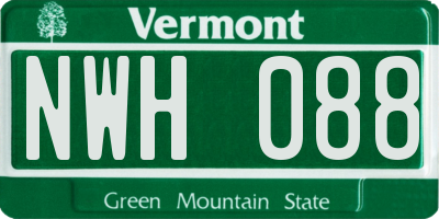 VT license plate NWH088