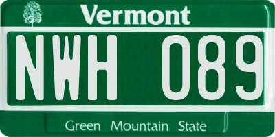 VT license plate NWH089