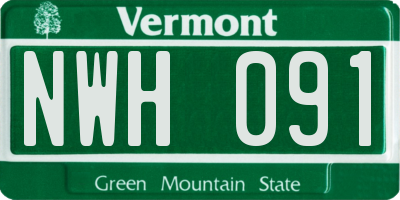 VT license plate NWH091