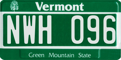 VT license plate NWH096