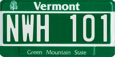 VT license plate NWH101