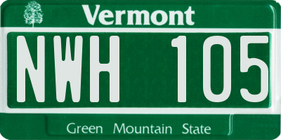 VT license plate NWH105