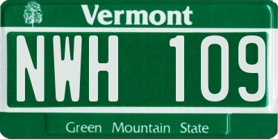 VT license plate NWH109