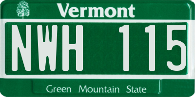 VT license plate NWH115