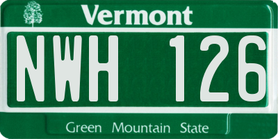 VT license plate NWH126