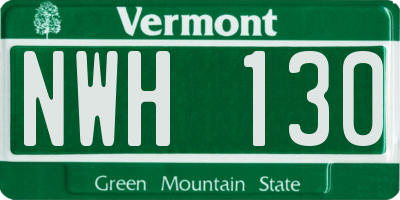 VT license plate NWH130