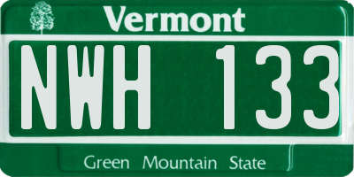 VT license plate NWH133
