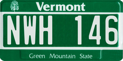 VT license plate NWH146