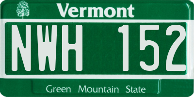 VT license plate NWH152