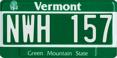 VT license plate NWH157
