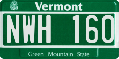VT license plate NWH160