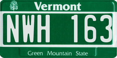 VT license plate NWH163