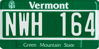 VT license plate NWH164