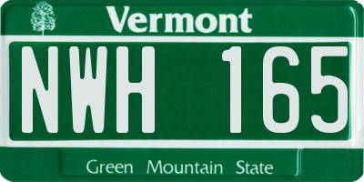 VT license plate NWH165