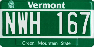 VT license plate NWH167