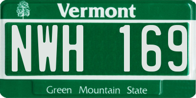 VT license plate NWH169