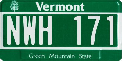 VT license plate NWH171