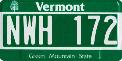 VT license plate NWH172