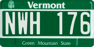 VT license plate NWH176