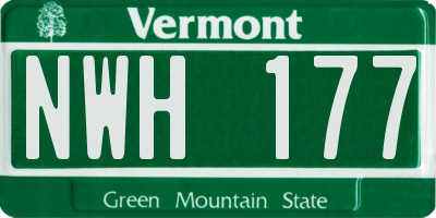 VT license plate NWH177