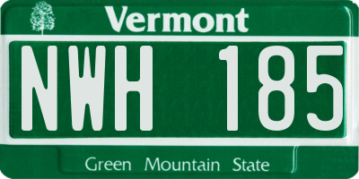 VT license plate NWH185