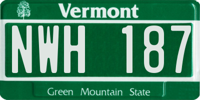 VT license plate NWH187