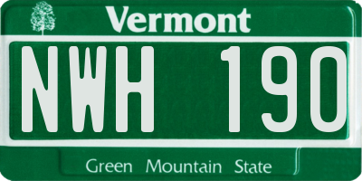 VT license plate NWH190