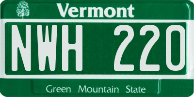 VT license plate NWH220