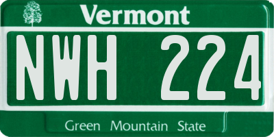 VT license plate NWH224