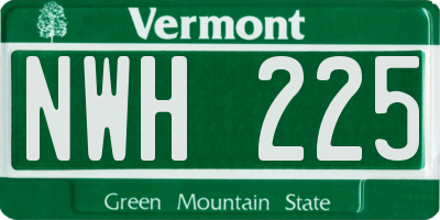 VT license plate NWH225