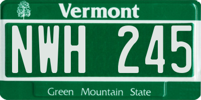 VT license plate NWH245