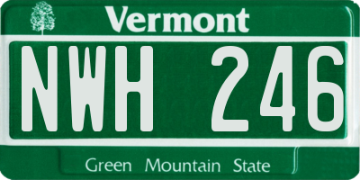 VT license plate NWH246
